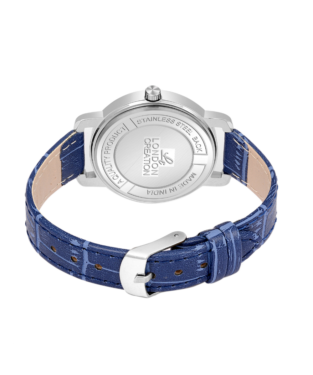London Creation Women's Navy Dial Minimal Classic | Leather Strap Watch