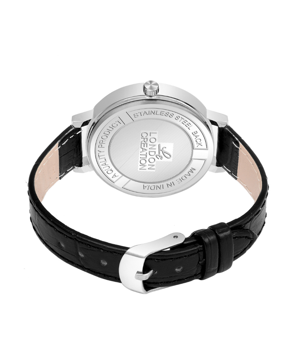 London Creation Women's Classic Contrast Dial | Black & White Leather Watch