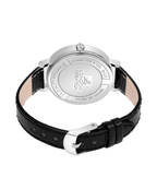 London Creation Women's Navy Textured Dial | Roman Accent Leather Watch