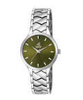 London Creation Women's Olive Shine | Green Dial Silver