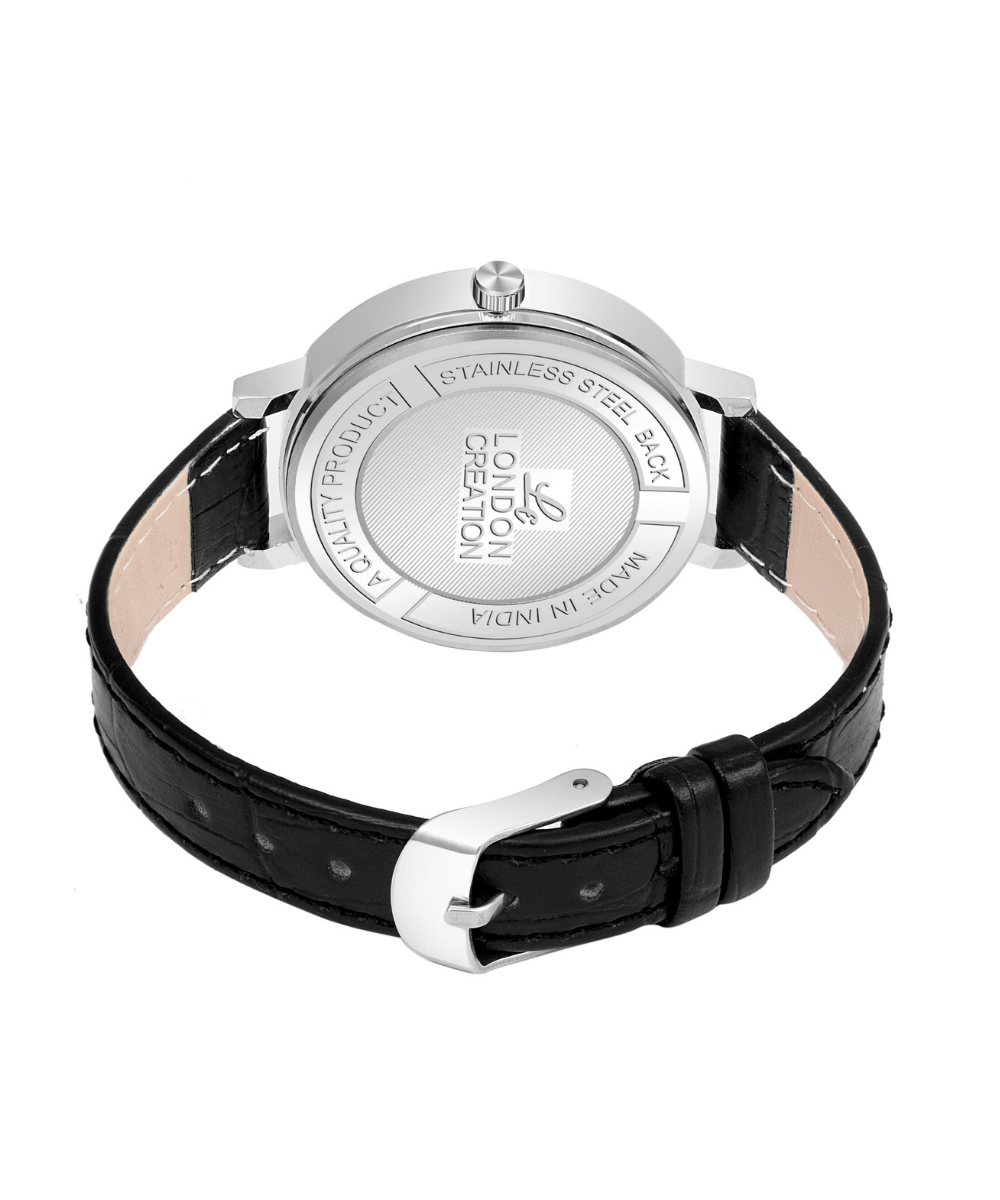 London Creation Women's Classic Grace | Silver & Black Leather