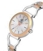 London Creation Women's Dual Grace | Gold & Silver Textured Dial Watch