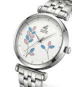 London Creation Women's Sky Blossom | Silver Floral Steel Watch