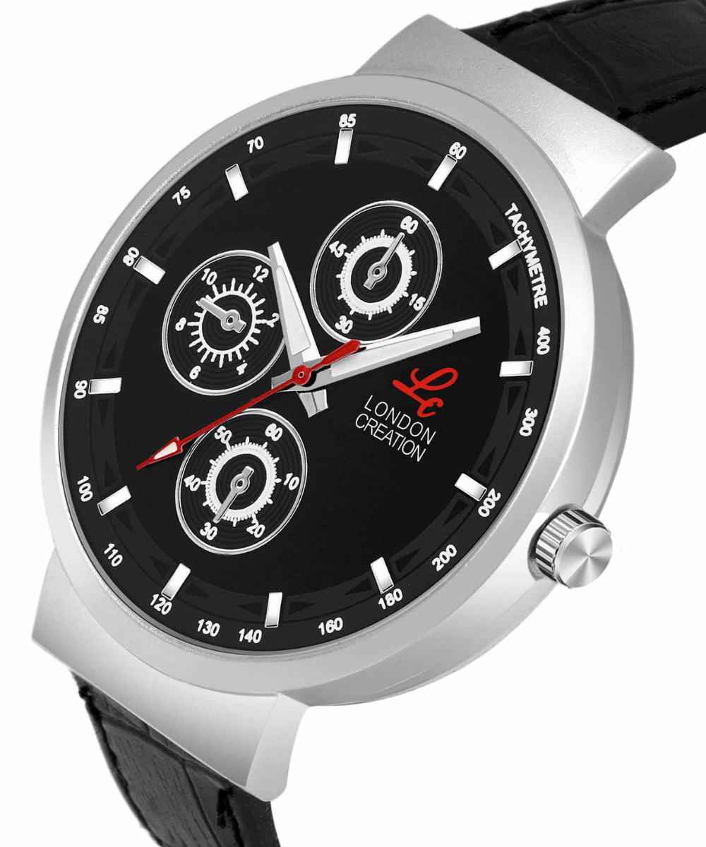 London Creation Men's Sport  | Black Dial Tachymeter Watch