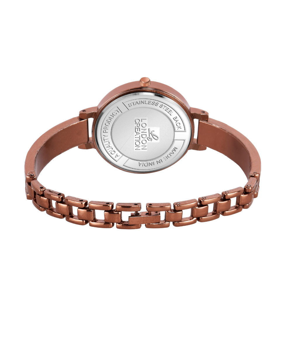 LC-LR002-CPR-CPR London Creation Crystal Luxe | Rose Gold Elegance Watch