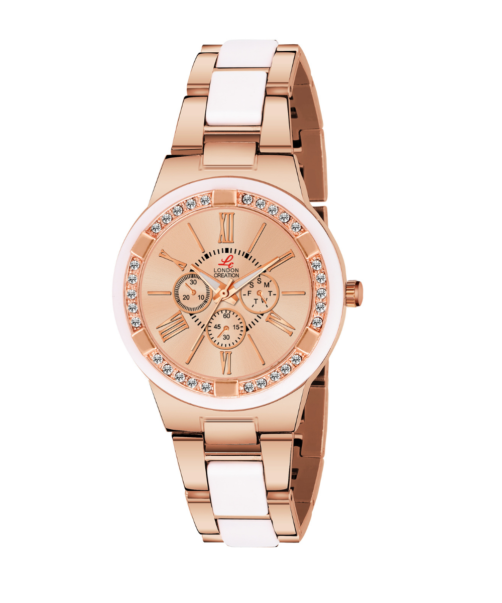 LC-LR003-SLV-SLVGLD London Creation Dual Luxe | Rose Gold & White Multi-Function