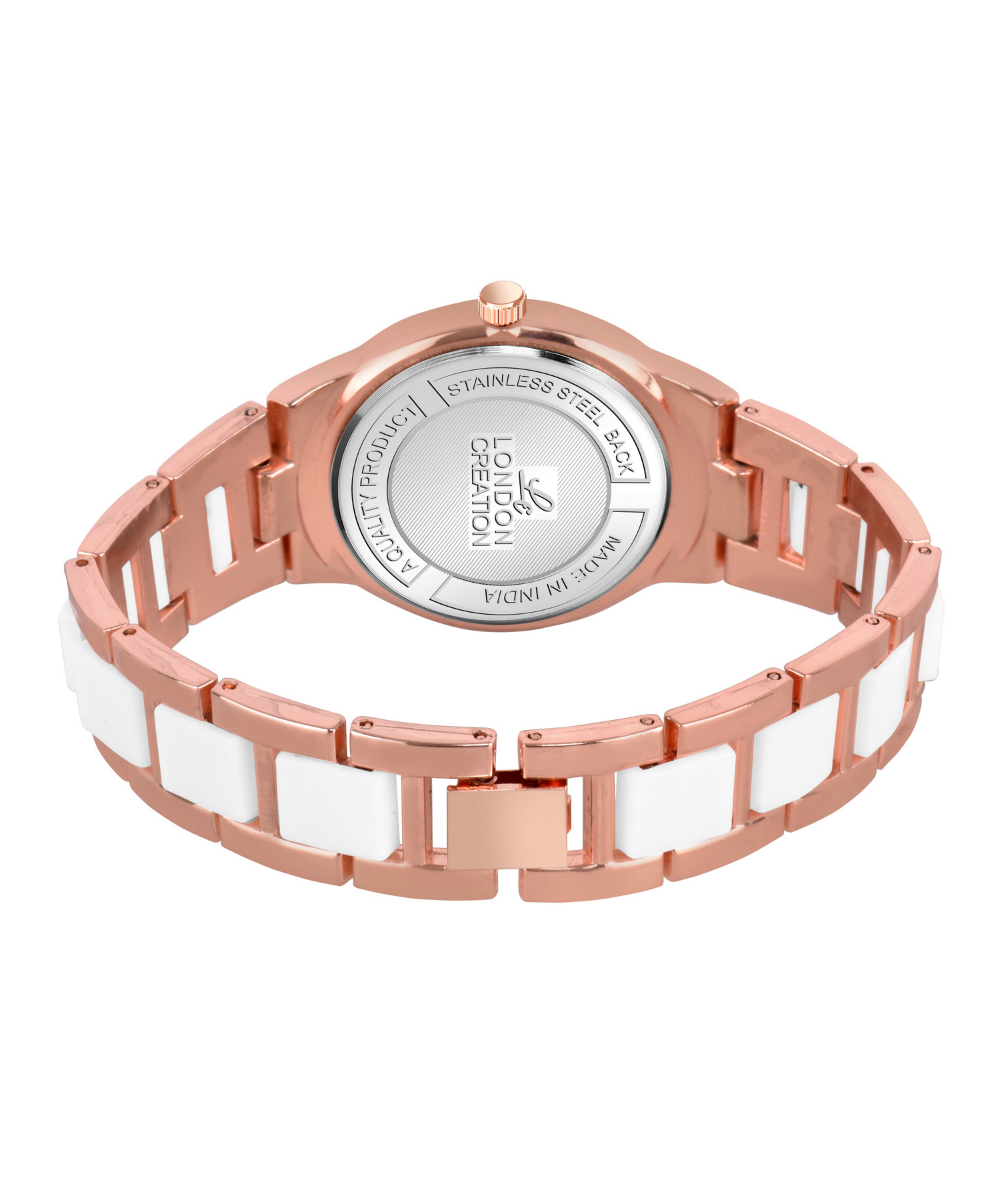 London Creation Women's Dual Luxe | Rose Gold & White Multi-Function