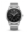 London Creation Men's Midnight Classic | Black Dial Stainless Steel Watch