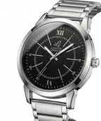 London Creation Men's Midnight Classic | Black Dial Stainless Steel Watch