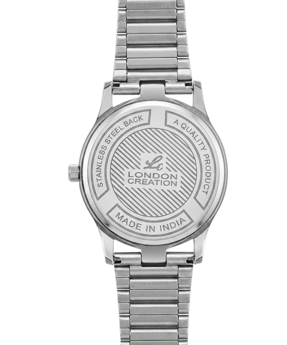 London Creation Men's Midnight Classic | Black Dial Stainless Steel Watch