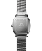 London Creation Men's Classic Square | Silver Mesh Blue Accent Watch