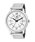 London Creation Men's Classic Edge | White Dial Stainless Steel Watch