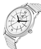 London Creation Men's Classic Edge | White Dial Stainless Steel Watch