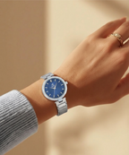 London Creation Women's Modern Textured Dial | Blue