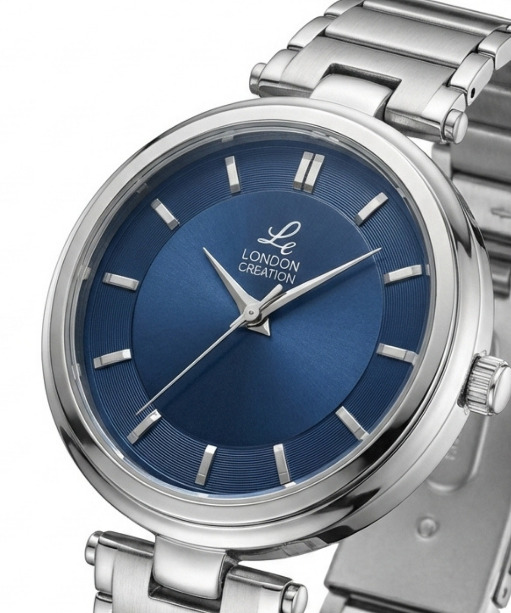 London Creation Women's Modern Textured Dial | Blue