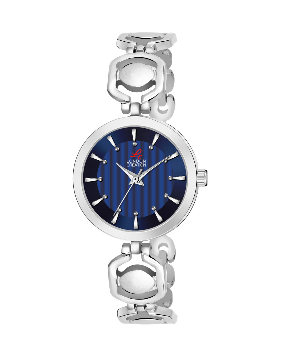 London Creation Women's Petite Midnight | Blue Dial Chain Bracelet Watch