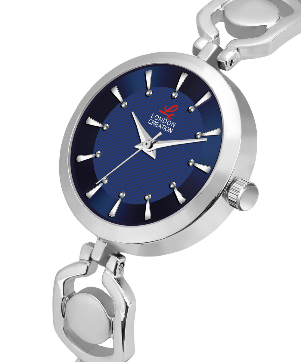London Creation Women's Petite Midnight | Blue Dial Chain Bracelet Watch