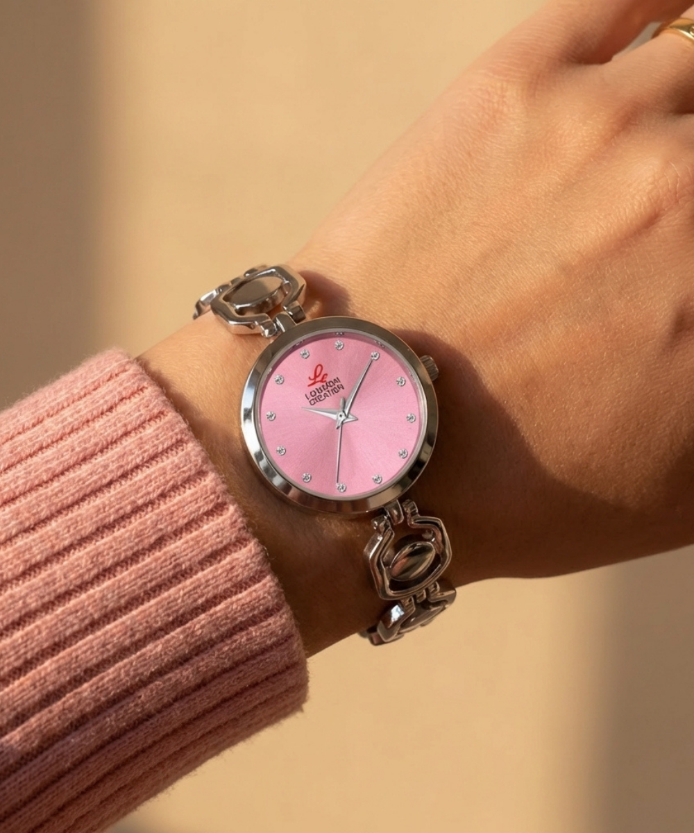 London Creation Women's Petite Blush | Pink Dial Chain Bracelet Watch