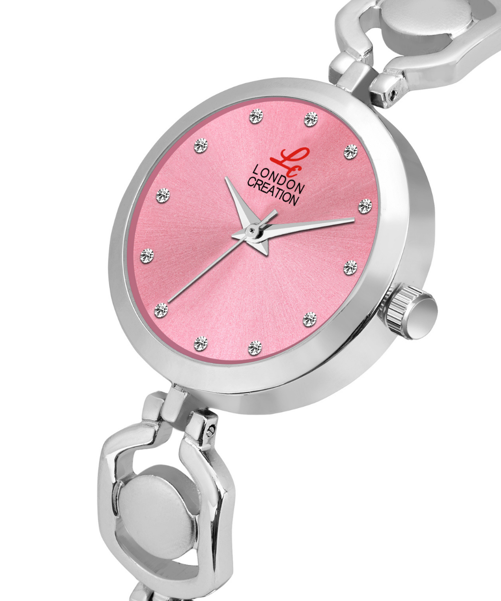 London Creation Women's Petite Blush | Pink Dial Chain Bracelet Watch