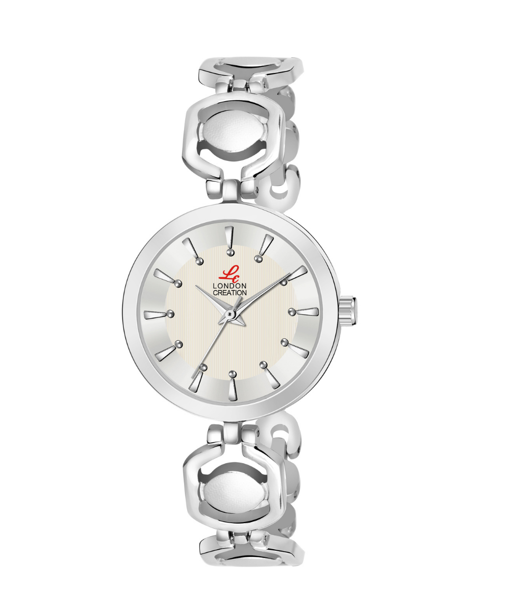 London Creation Women's Petite Grace | White Dial Chain Bracelet Watch