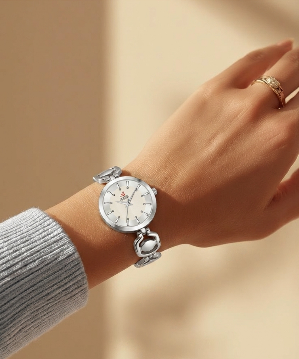 London Creation Women's Petite Grace | White Dial Chain Bracelet Watch