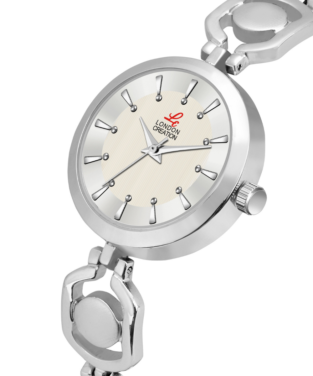 London Creation Women's Petite Grace | White Dial Chain Bracelet Watch