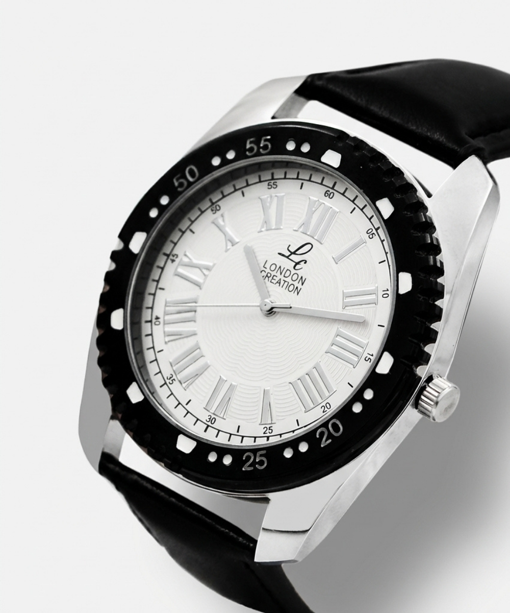 London Creation Men's Regal Diver | Black & Silver