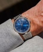 London Creation Men's Modern Textured Dial | Blue