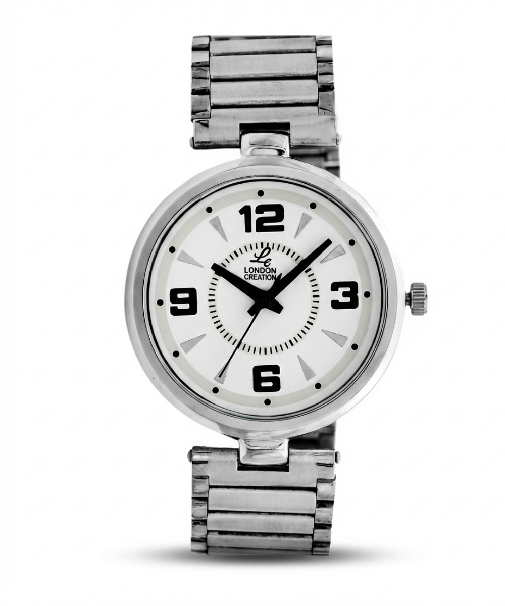 London Creation Men's Modern Textured Dial | White