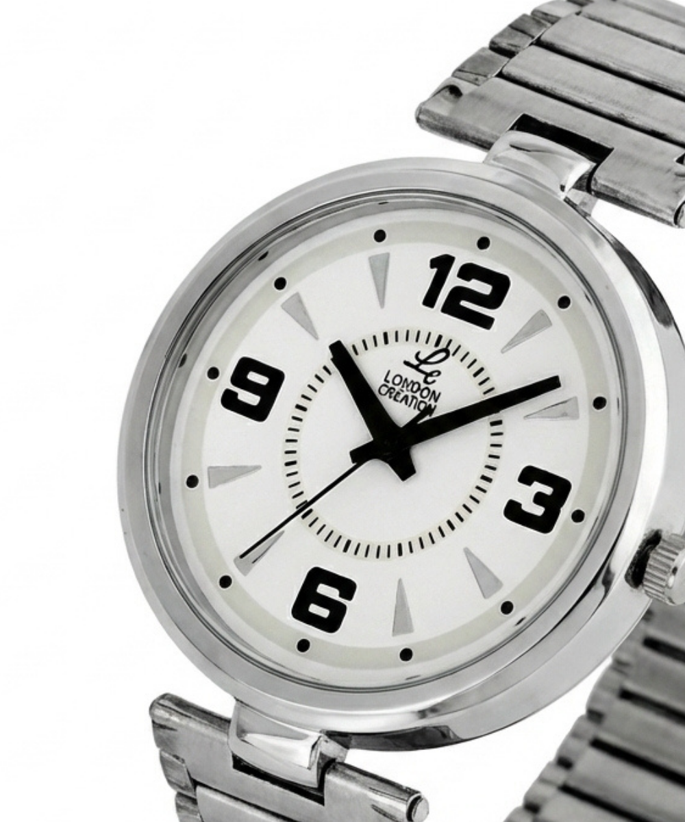 London Creation Men's Modern Textured Dial | White