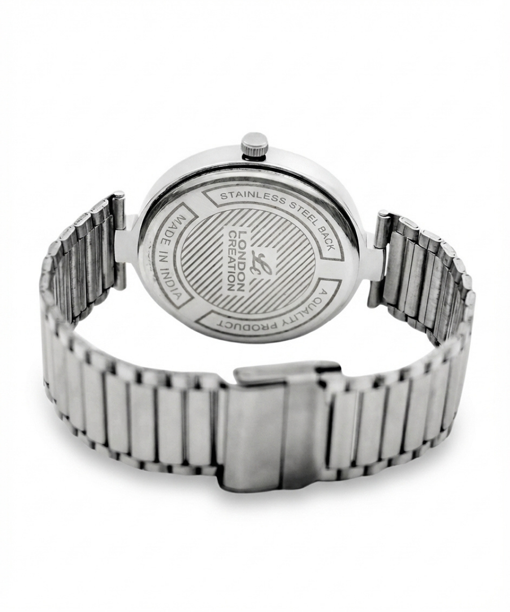 London Creation Men's Modern Textured Dial | White