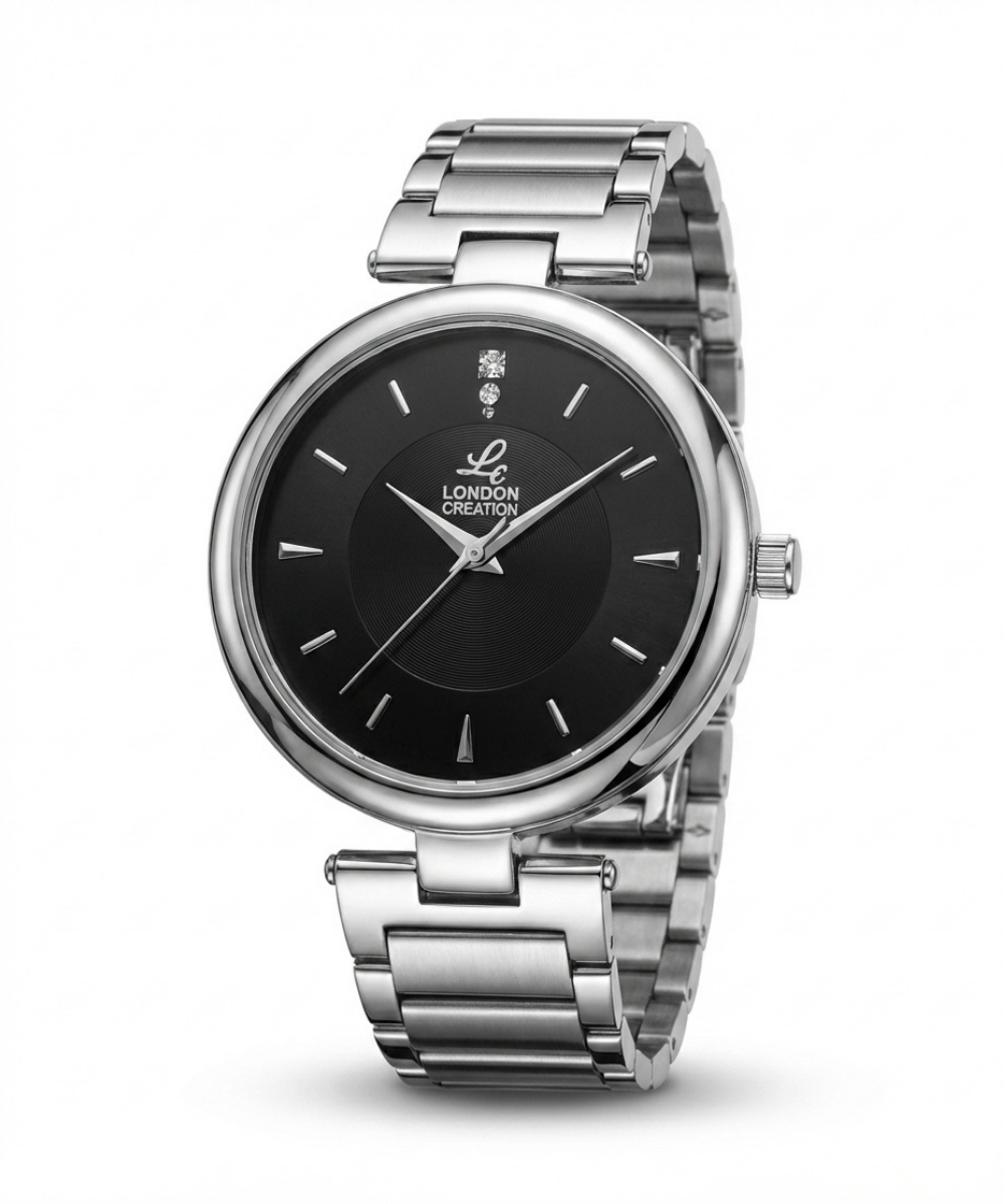 London Creation Men's Modern Textured Dial | Black