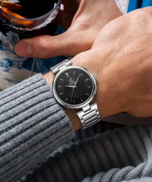 London Creation Men's Modern Textured Dial | Black