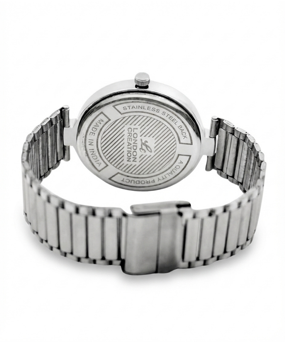 London Creation Men's Modern Textured Dial | Black