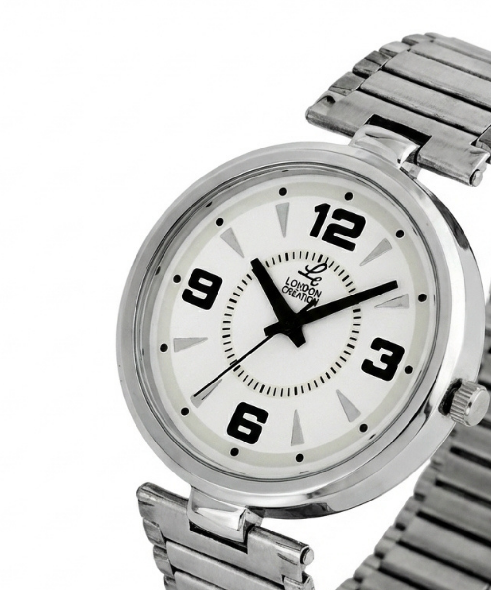 London Creation Women's Classic Numeric Dial | Silver Steel Watch