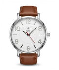 London Creation Men's Classic Numeric Dial | Brown Leather Strap Watch