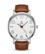 London Creation Men's Classic Numeric Dial | Brown Leather Strap Watch