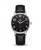 London Creation Men's Classic Black Dial | Leather Strap Watch