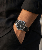 London Creation Men's Classic Black Dial | Leather Strap Watch
