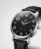 London Creation Men's Classic Black Dial | Leather Strap Watch