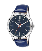 London Creation Men's Textured Blue Dial | Leather Strap Watch