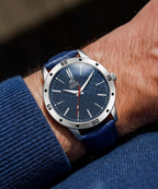 London Creation Men's Textured Blue Dial | Leather Strap Watch