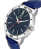 London Creation Men's Textured Blue Dial | Leather Strap Watch