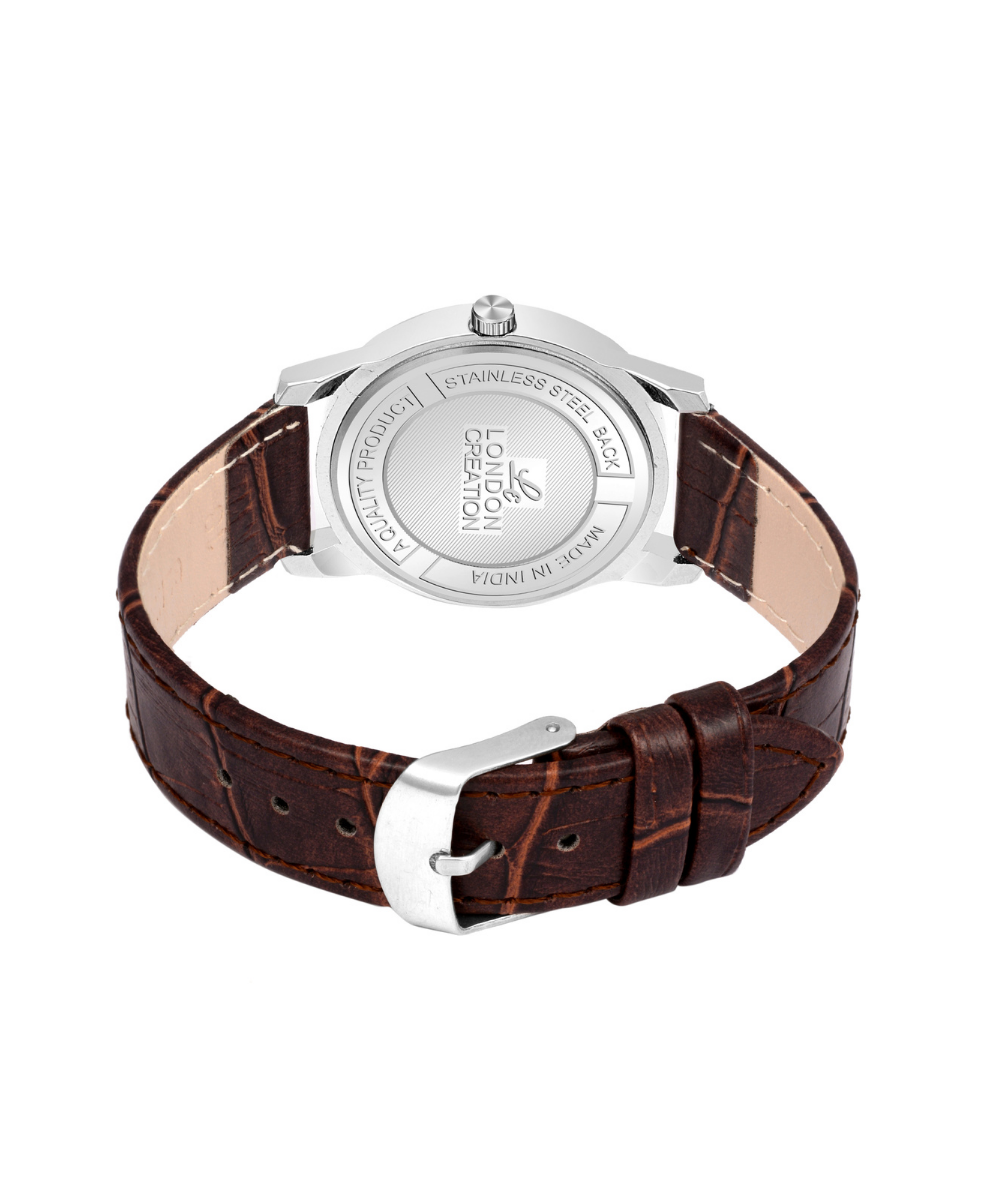 London Creation Women's Day-Date Classic Dial | Leather Strap Watch