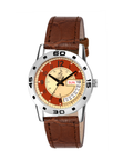 London Creation Women's Dual Tone Day-Date Dial | Leather Strap Watch