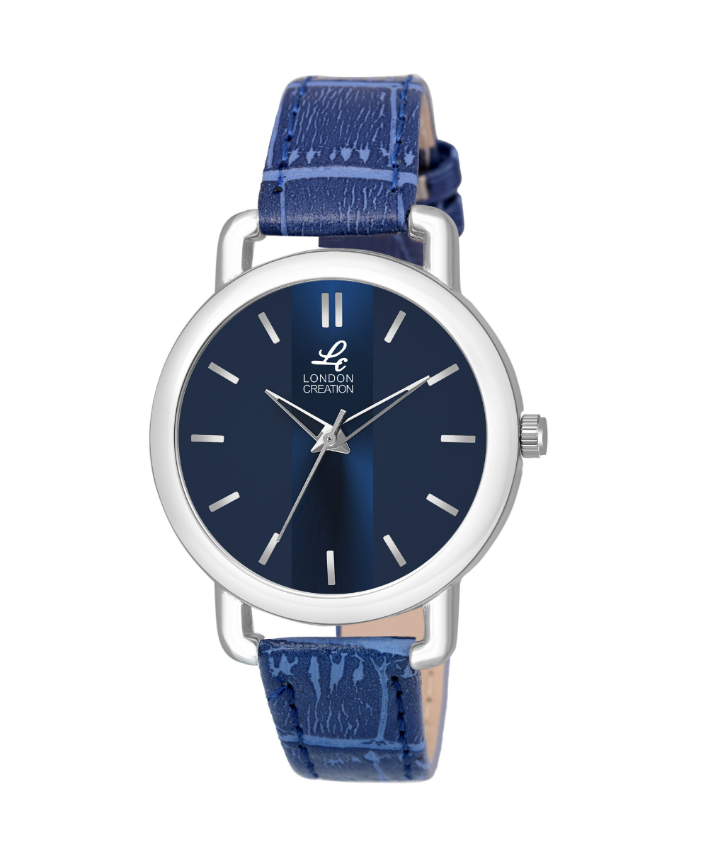 London Creation Women's Navy Dial Minimal Classic | Leather Strap Watch
