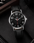 London Creation Men's Classic Black Dial | Leather Strap Watch