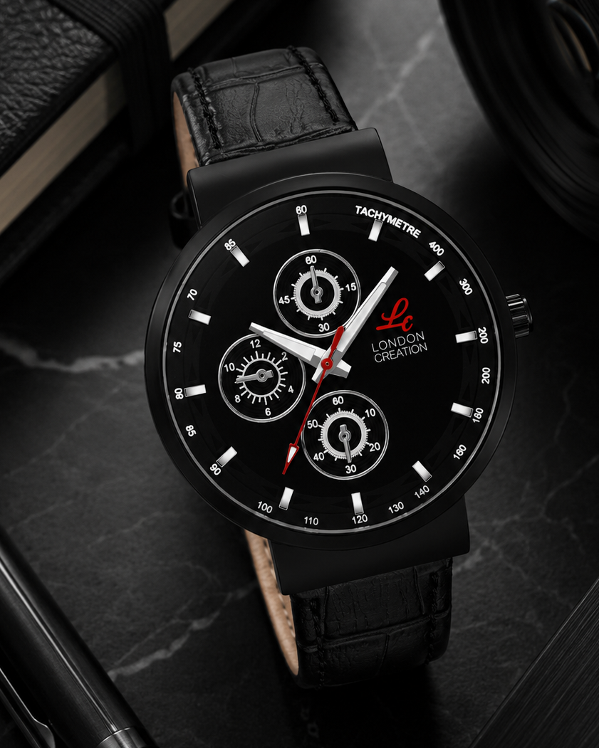 London Creation Men's Stealth | Black Dial Watch