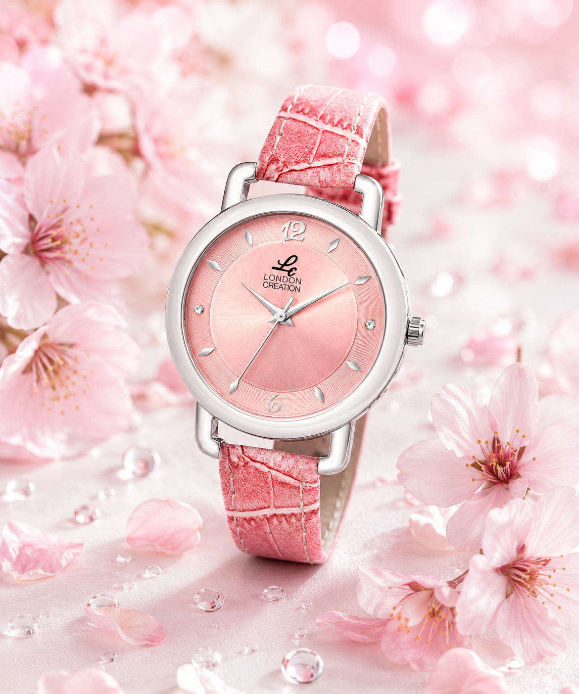 London Creation Women's Blush Elegance | Pink Dial & Leather