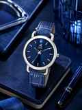 London Creation Women's Navy Dial Minimal Classic | Leather Strap Watch